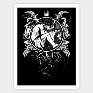 Demon Entombed Filigree Dark Horror Art Magnet